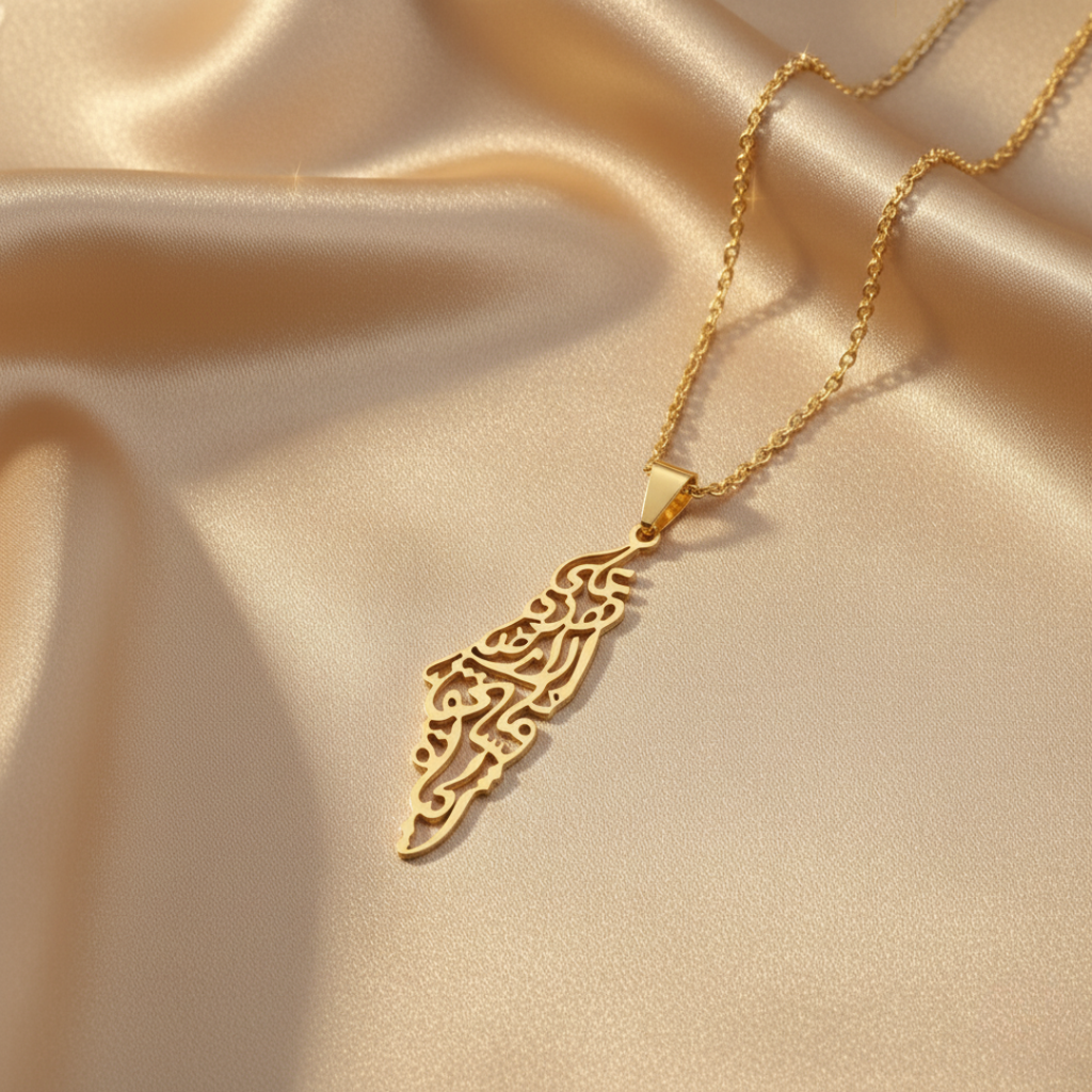 Collier de carte de calligraphie Ummahya Palestine