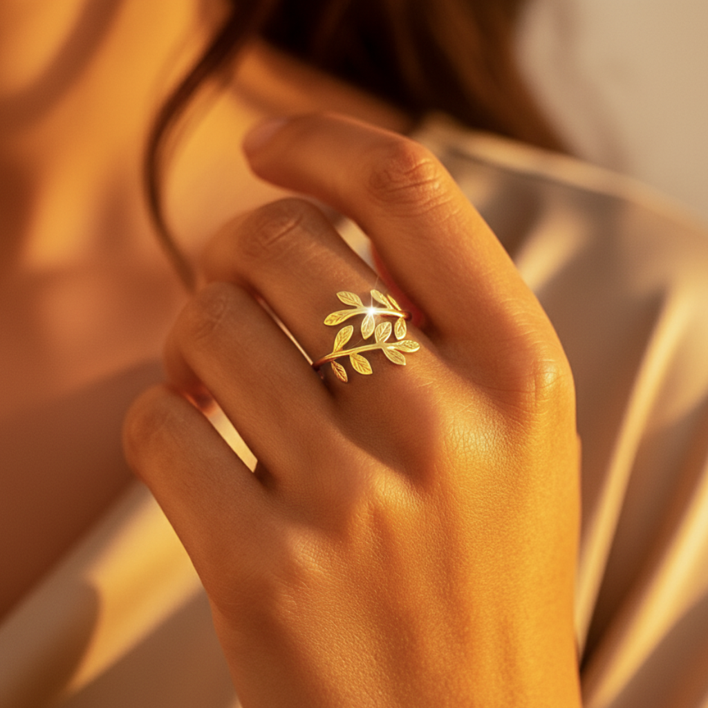 Anneau de feuille d’olivier Ummahya Palestine