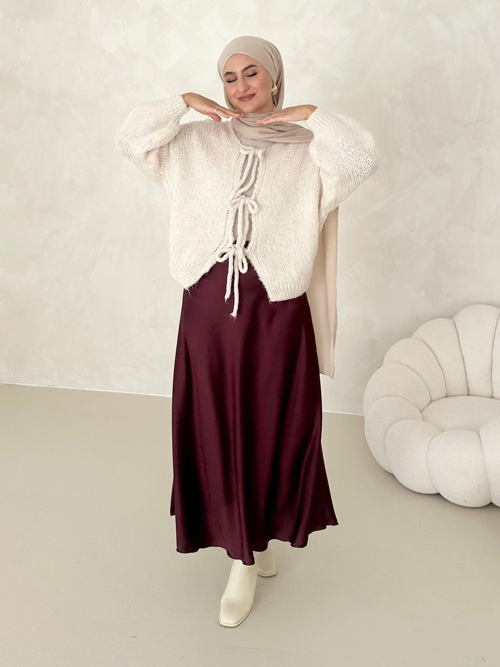 Jupe en satin Leya