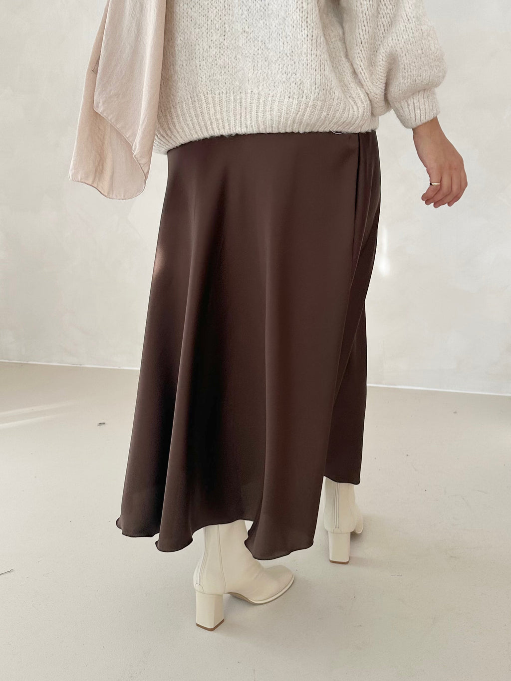 Jupe en satin Leya