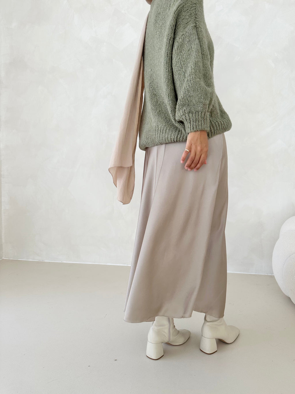 Jupe en satin Leya