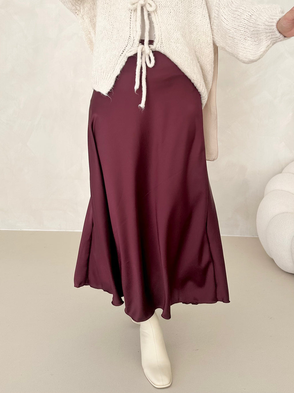 Jupe en satin Leya